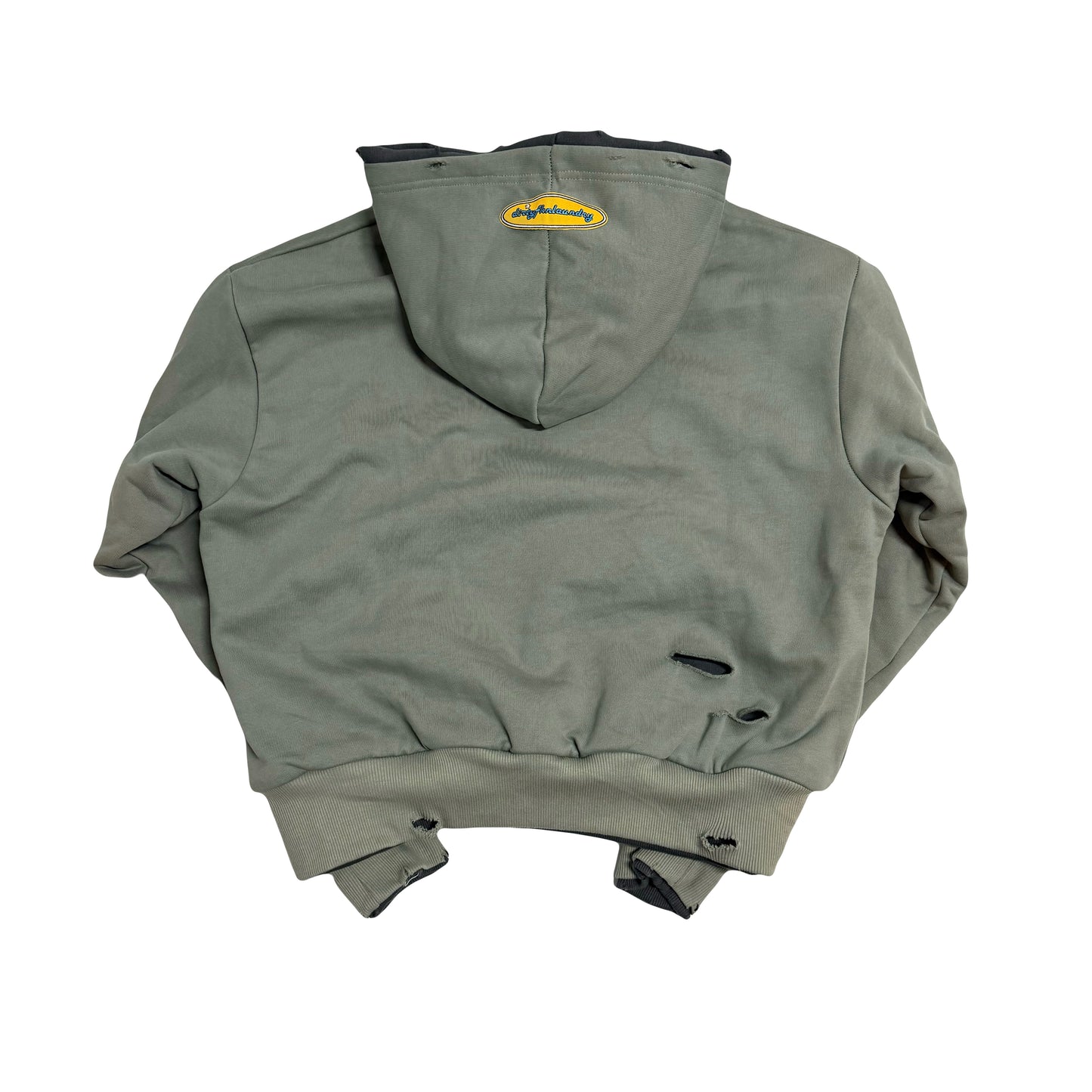 DIRTY Grey Double Layer Hoodie