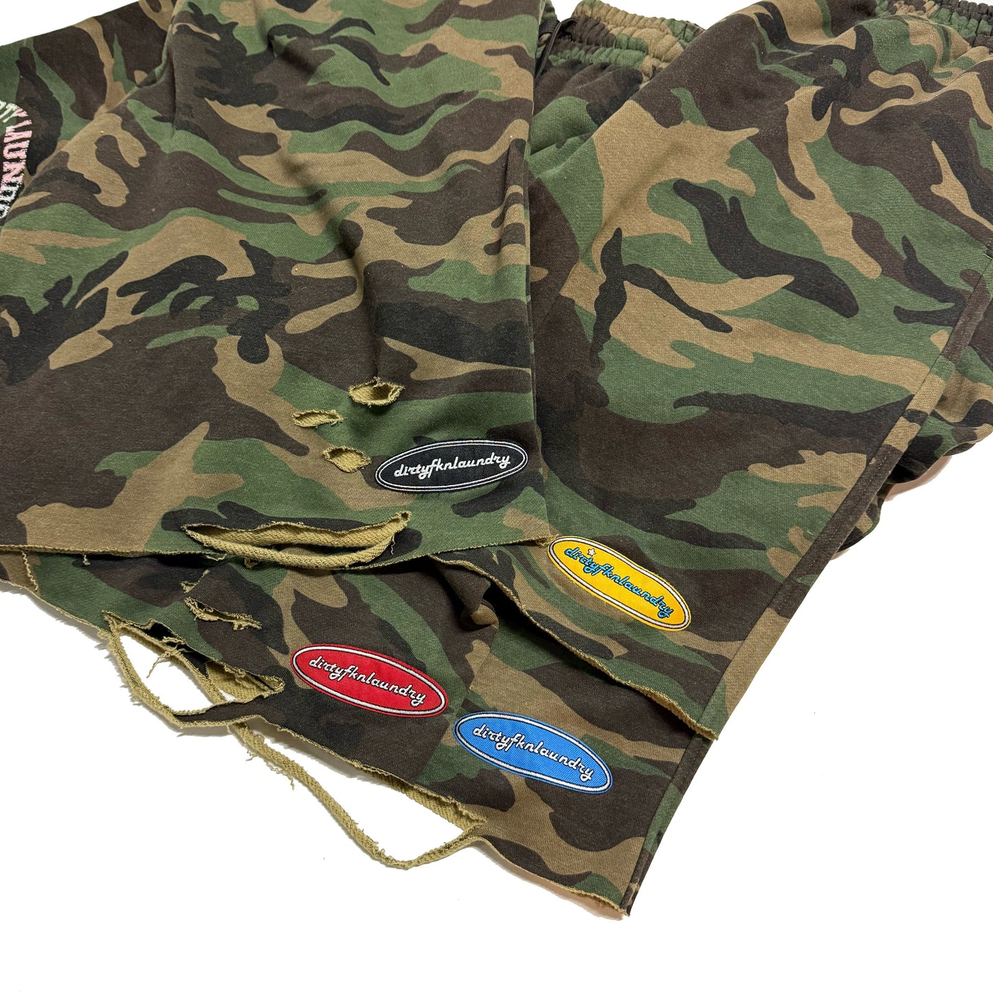 Dirty Camo Sweat Shorts
