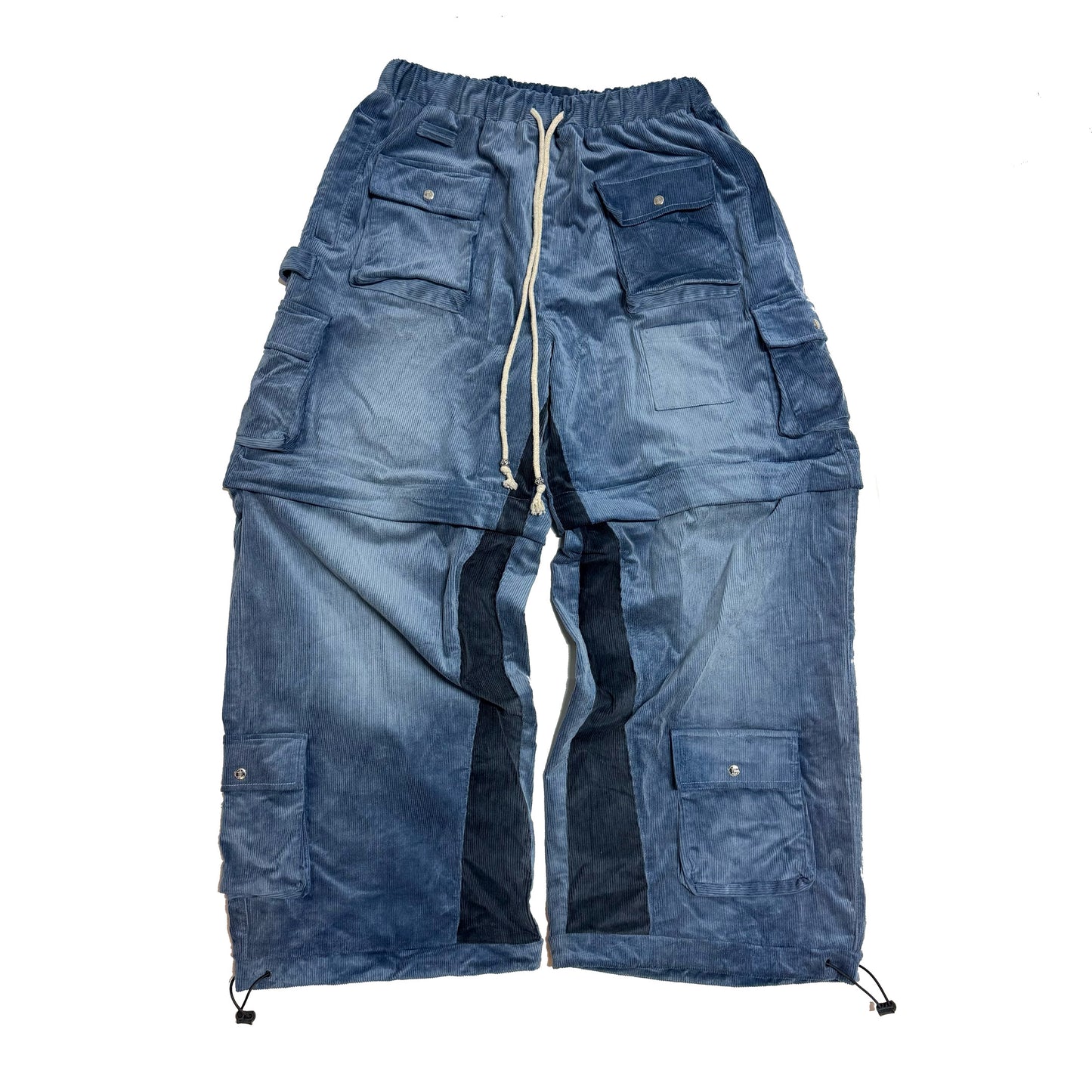Faded Blue Corded Hybrid Cargos