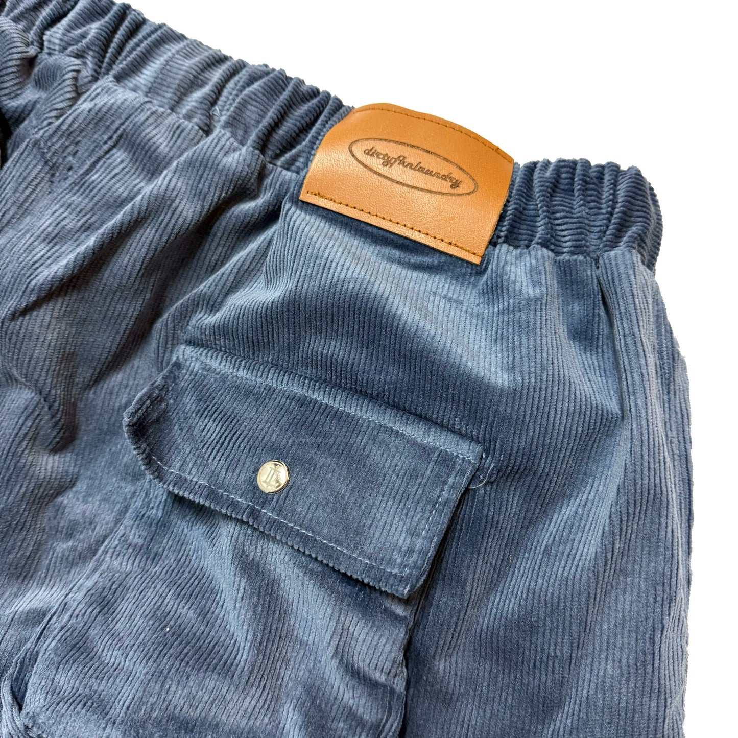 Faded Blue Corded Hybrid Cargos