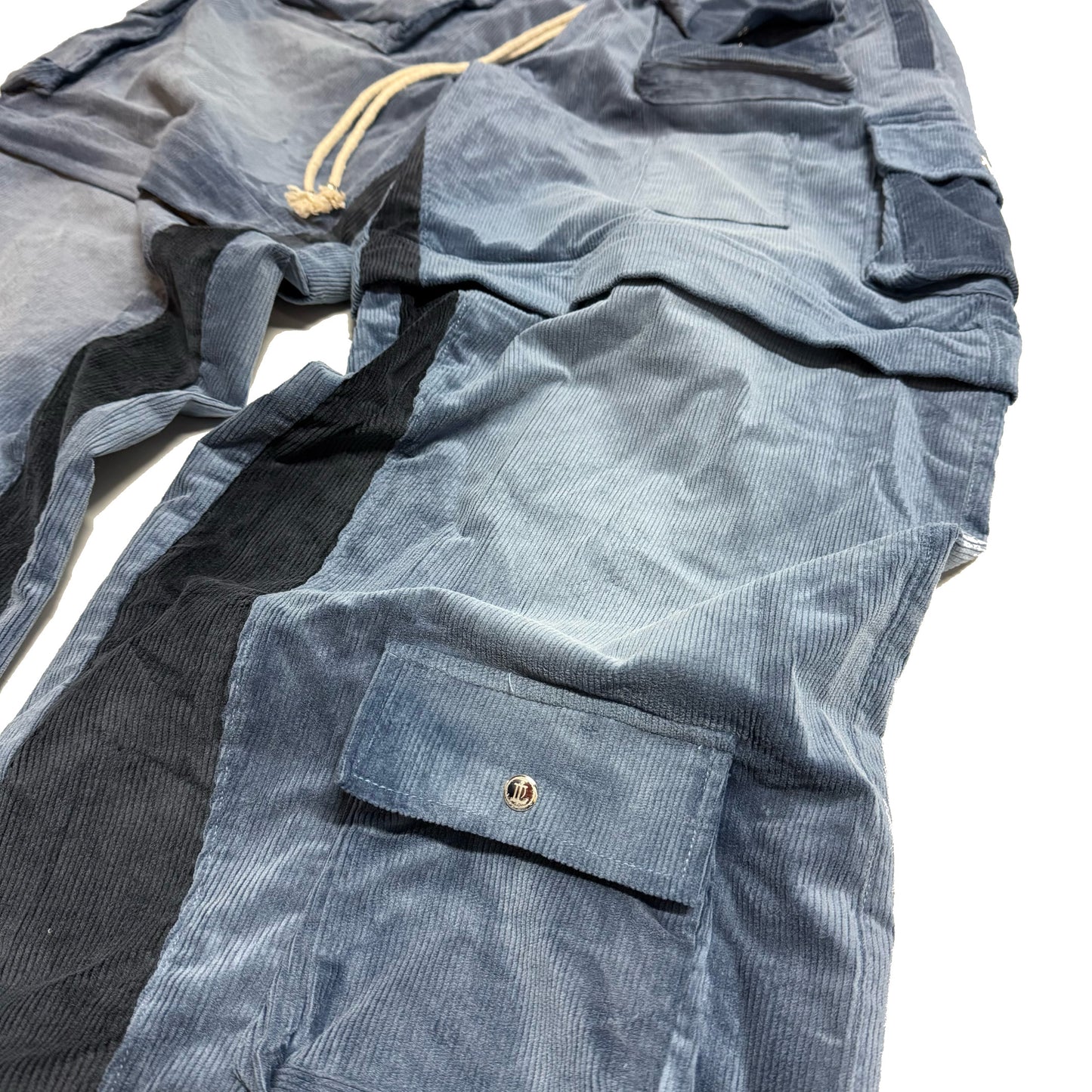 Faded Blue Corded Hybrid Cargos
